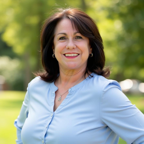 A portrait of the co-founder Karen Johnson
