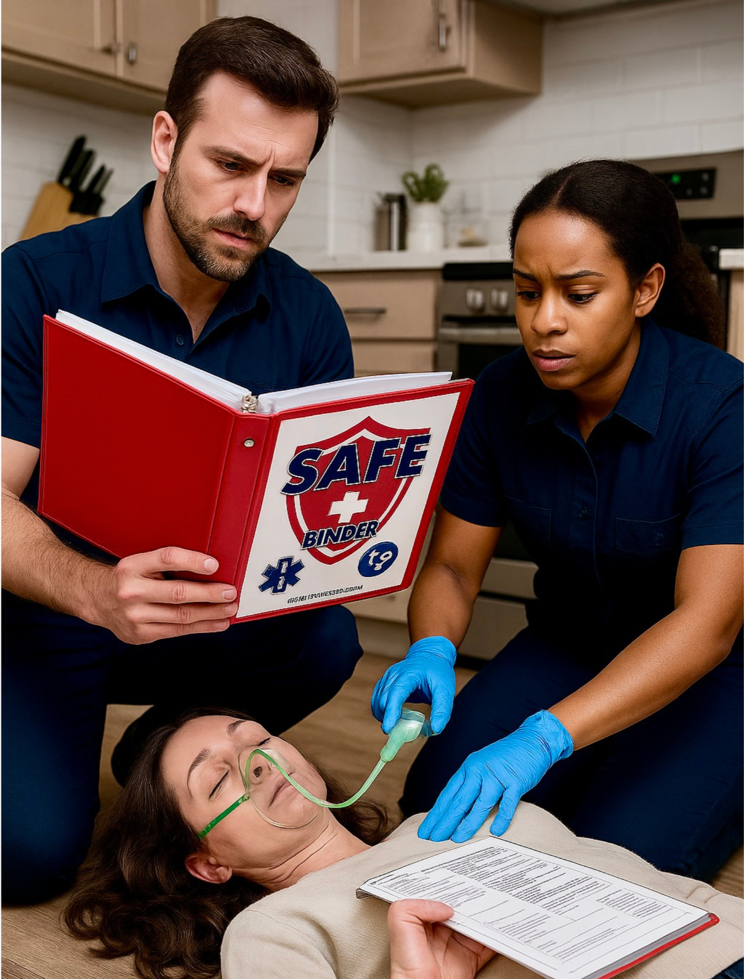 EMTs in home attending patient
